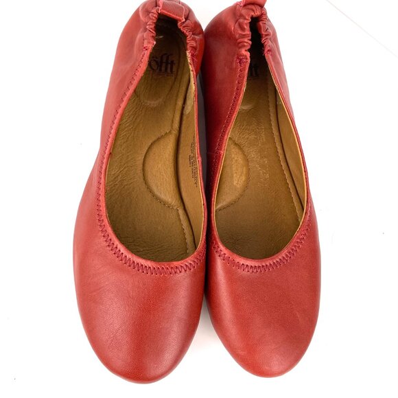 Sofft Kenni Genuine Leather Womens Ballet Flats In Rouge Red Slip On Size 11 - Picture 3 of 12